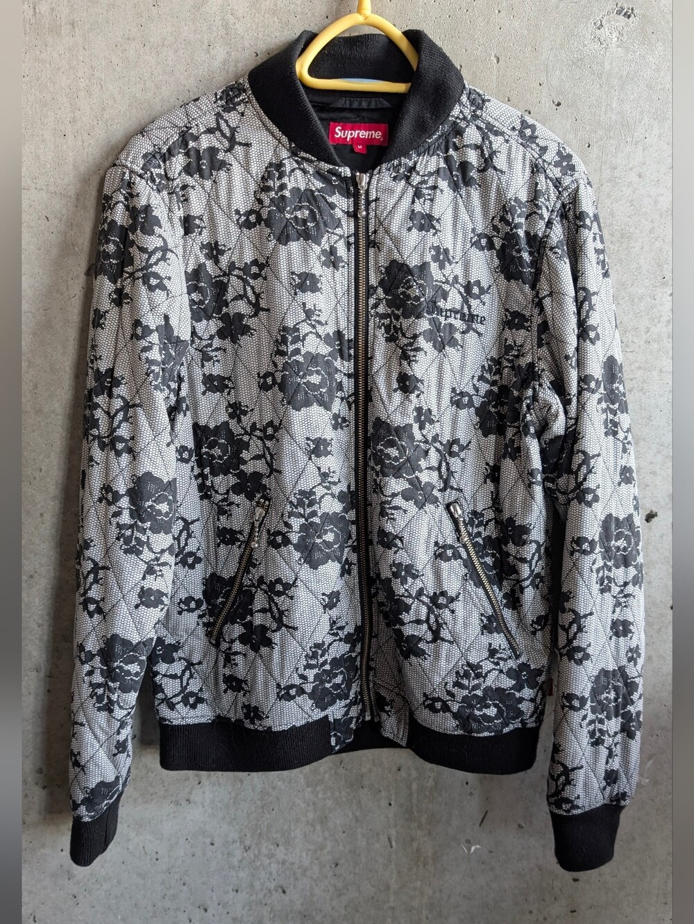 Supreme Cotton Bomber Rose Quilted Jacket Size M